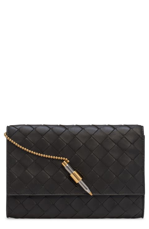 Andiamo Intrecciato Lambskin Crossbody Wallet