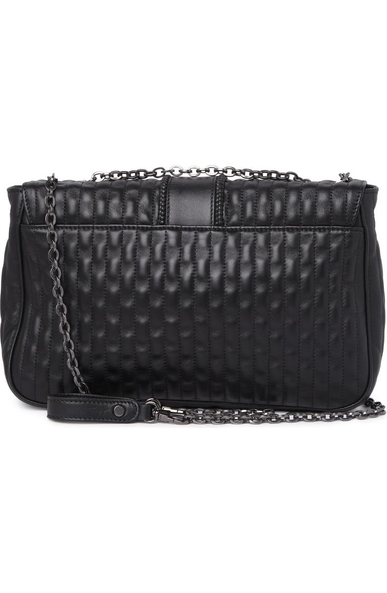 Longchamp Embossed Leather Chain Strap Shoulder Bag, Alternate, color, Black