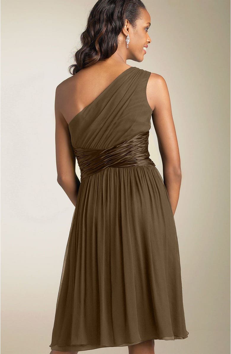 Maggy London One Shoulder Silk Dress, Alternate, color, 