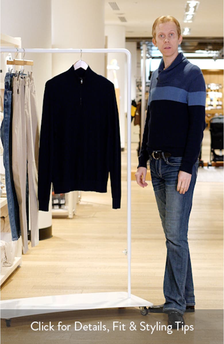 Cotton & Silk Quarter Zip Sweater, sales video thumbnail