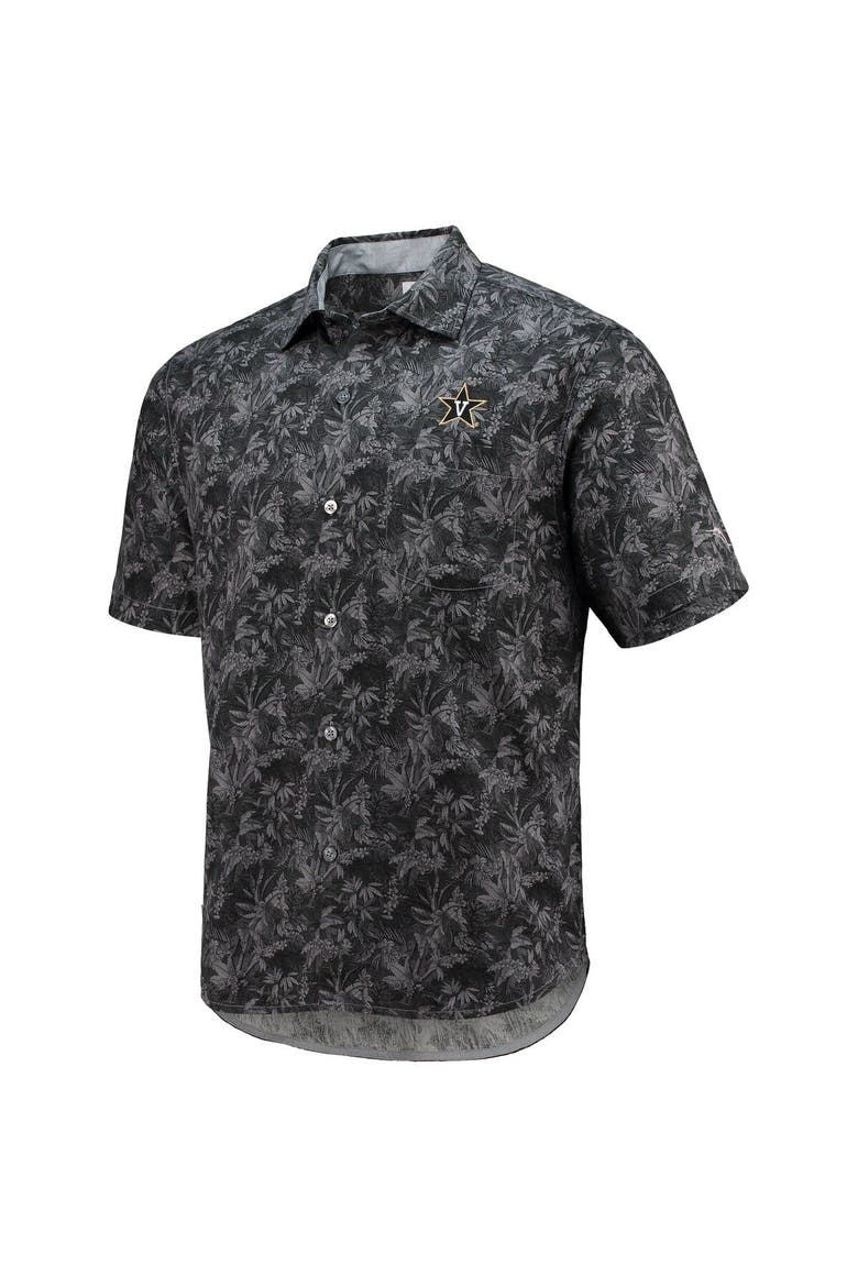 Men's Tommy Bahama Black Vanderbilt Commodores Sport Jungle Shade Camp Button-Up Shirt, Alternate, color, Black