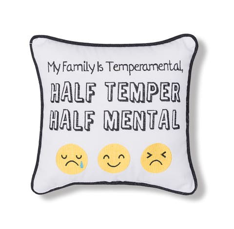Tempermental Embroidered Small/Petite Accent Pillow, 10" x 10"