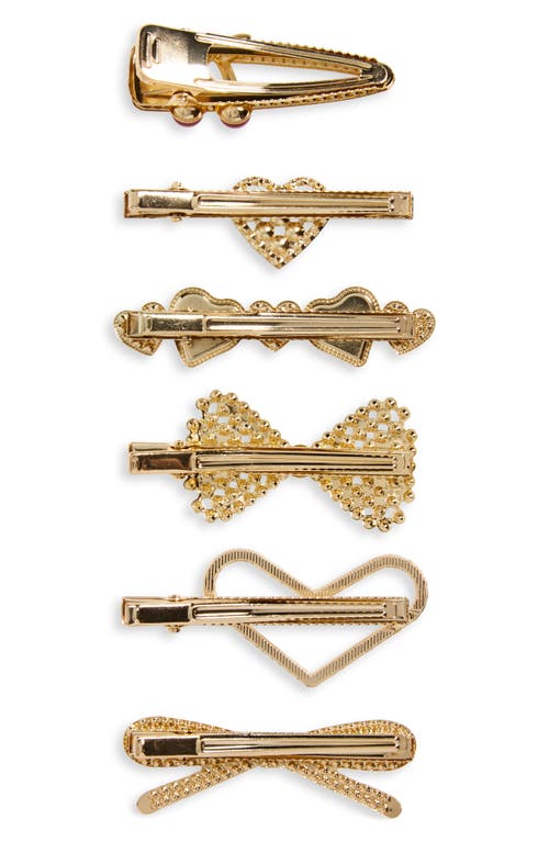 Capelli New York Kids' Studded Assorted 6-pack Hair Clips In Red