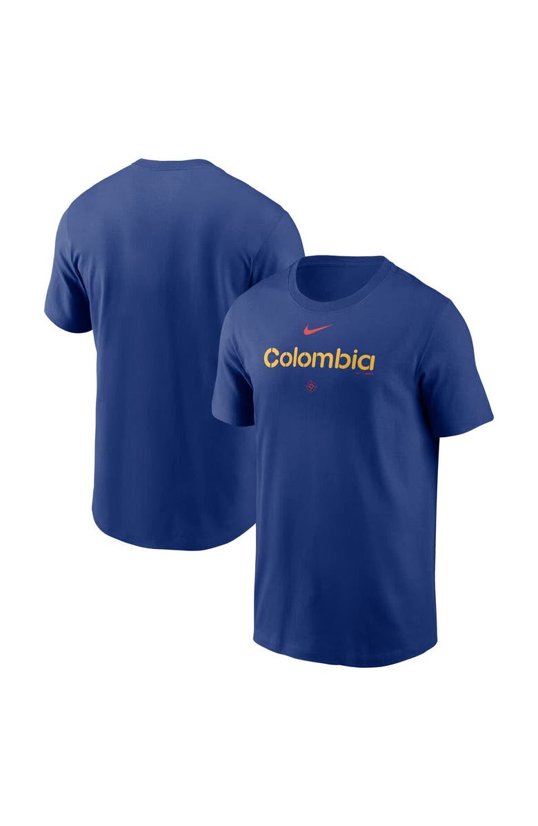 Nike Men's Nike  Royal Colombia Baseball 2026 World Baseball Classic Wordmark T-Shirt, Main, color, Royal