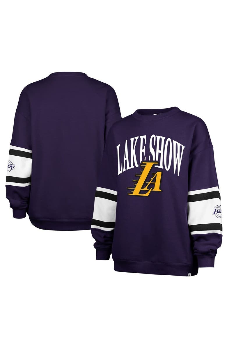 '47 Women's '47 Purple Los Angeles Lakers 2024/25 City Edition Steadfast Paneled Pullover Sweatshirt, Alternate, color, 