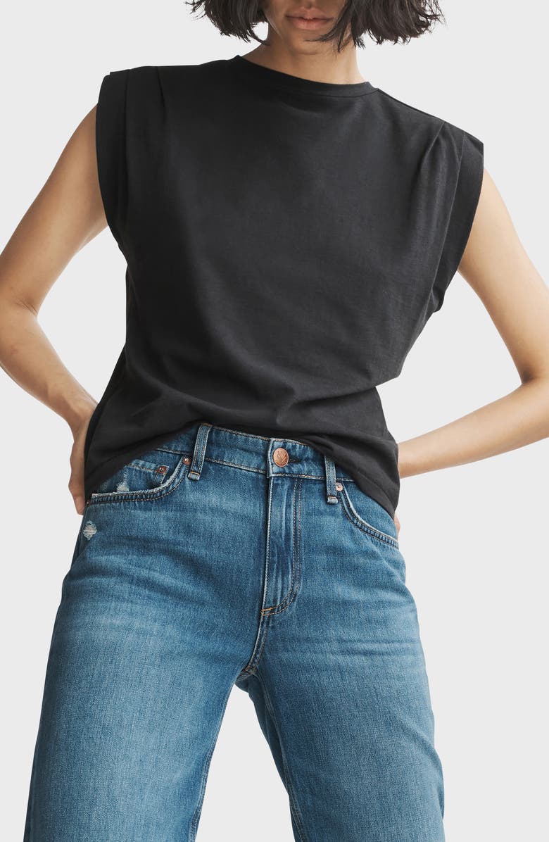 rag & bone Slub Pleat Organic Cotton Tank, Alternate, color,