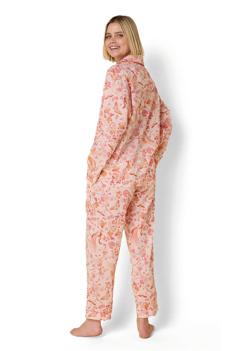 The Cat's Pajamas Voile Pajama Set, Alternate, color, Coral Bird