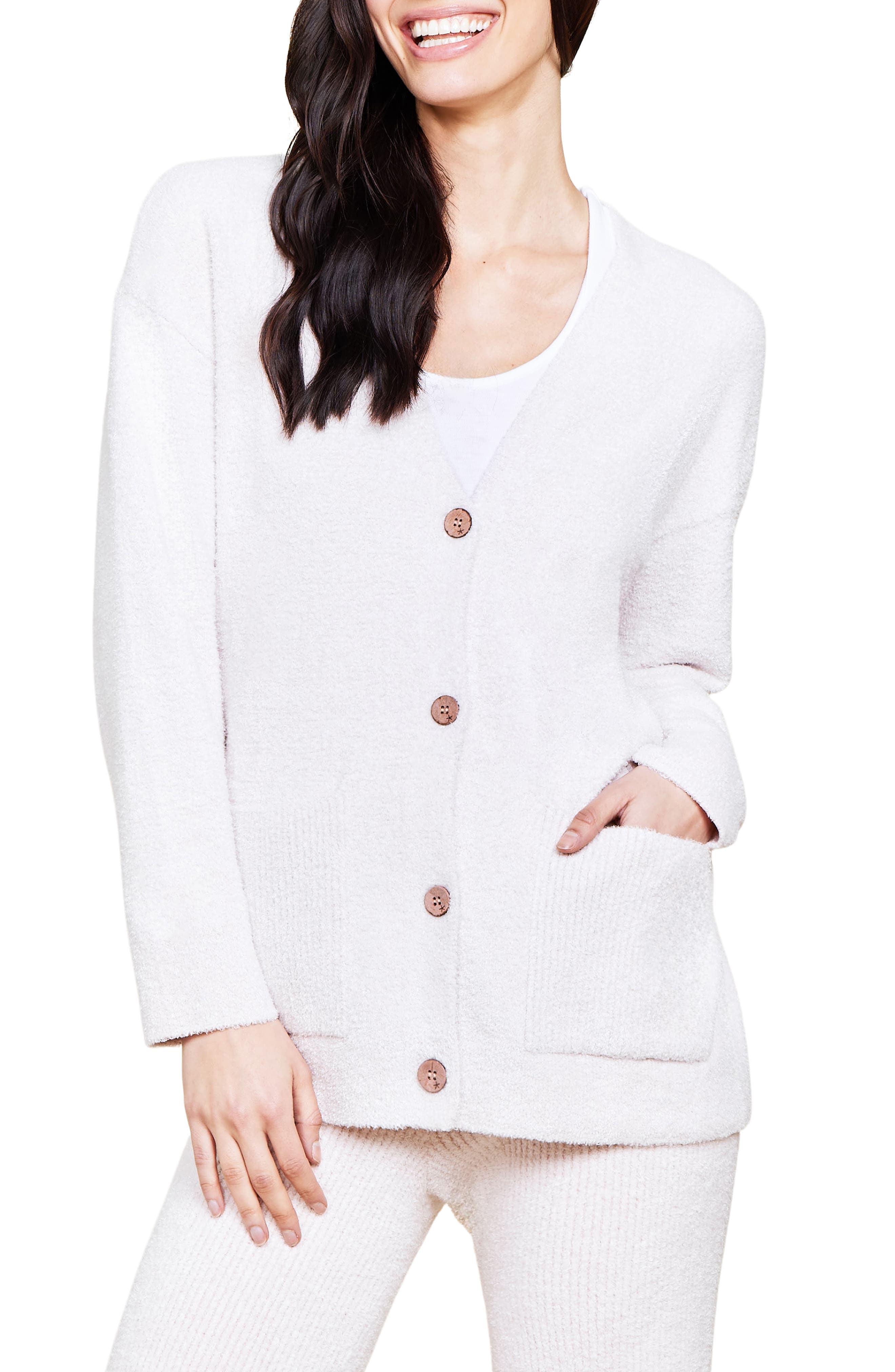 Barefoot Dreams® CozyChic Lite® Contrast Rib Pocket Cardigan
