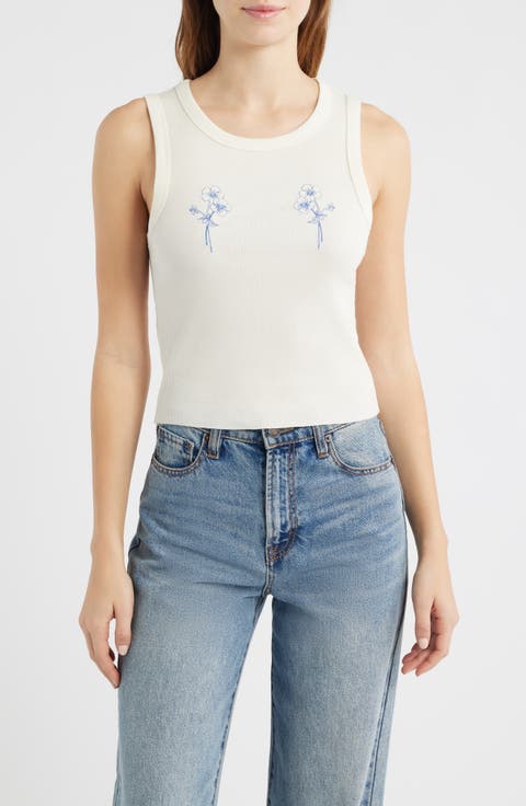 Flower Duo Cotton Graphic Tank