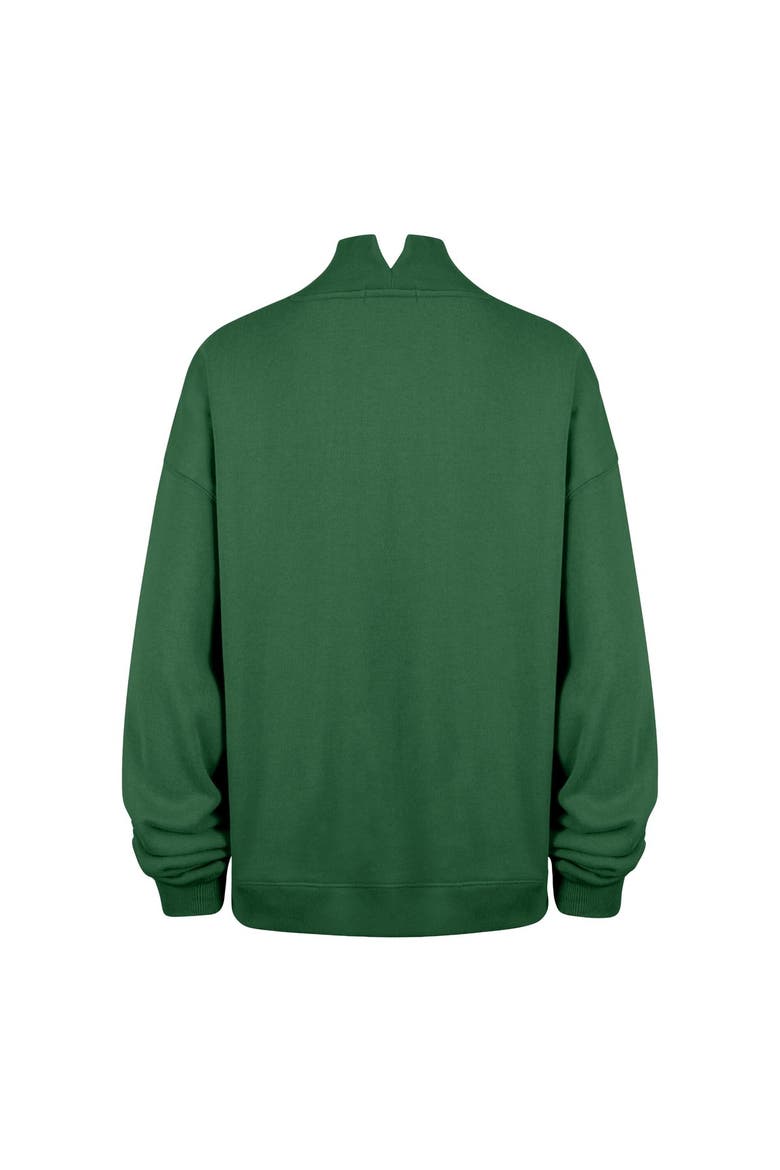 Women's '47 Green New York Jets Oversized Vantage Mock Neck Sweatshirt, Alternate, color, Green