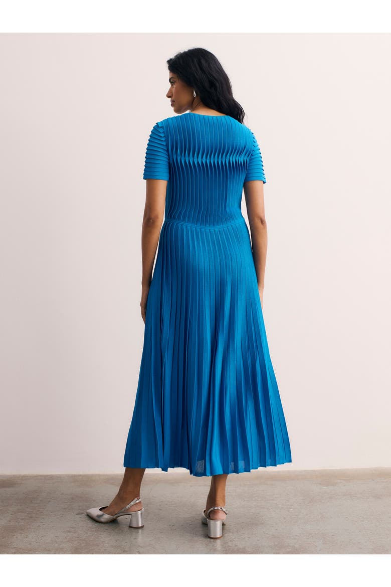 Allegra Stretch Knit Pleated Midi Dress, Alternate, color, Blue