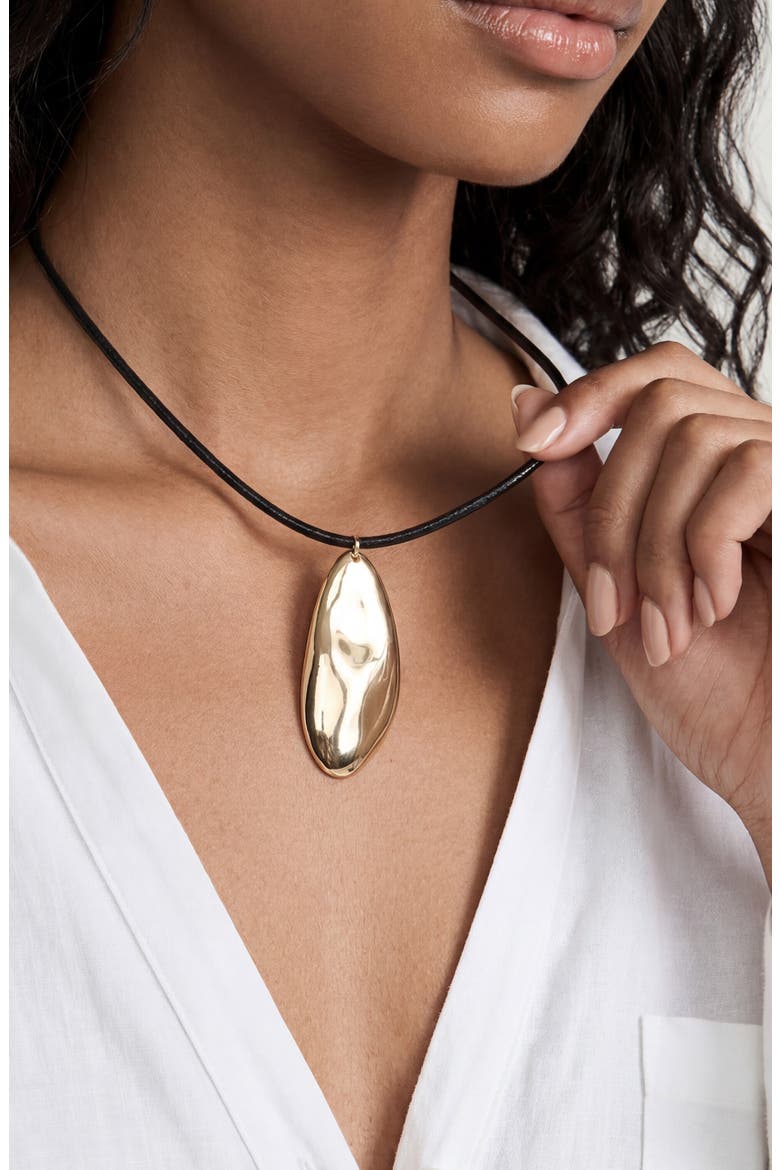Liquid Pendant Cord Necklace, Alternate, color, GOLD
