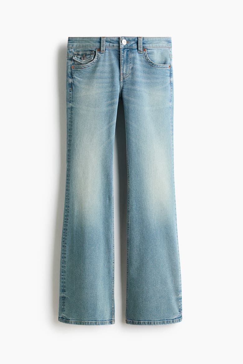 Flared Low Waist Jeans, Main, color, Light denim blue