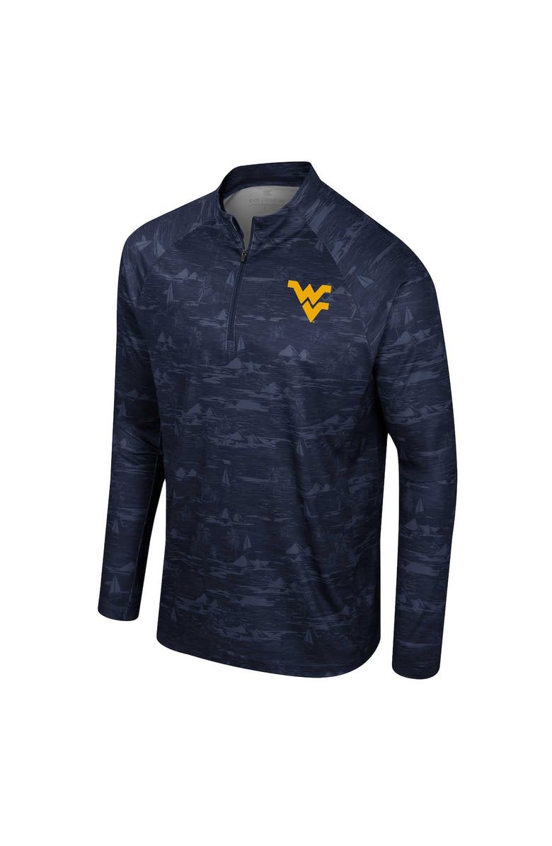 COLOSSEUM Men's Colosseum Navy West Virginia Mountaineers Carson Raglan Quarter-Zip Jacket, Alternate, color, 