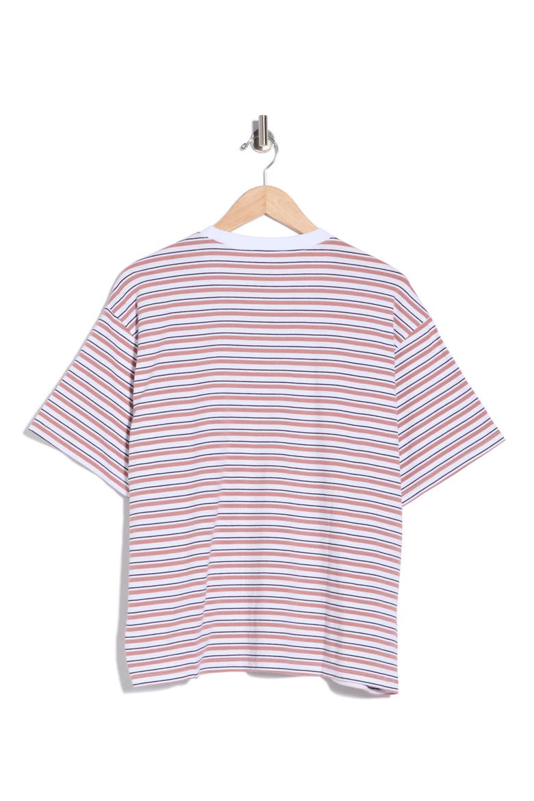 Karter Ex-Boyfriend Stripe Cotton T-Shirt, Alternate, color, TRUE WHITE/ INDUSTRIAL MAUVE