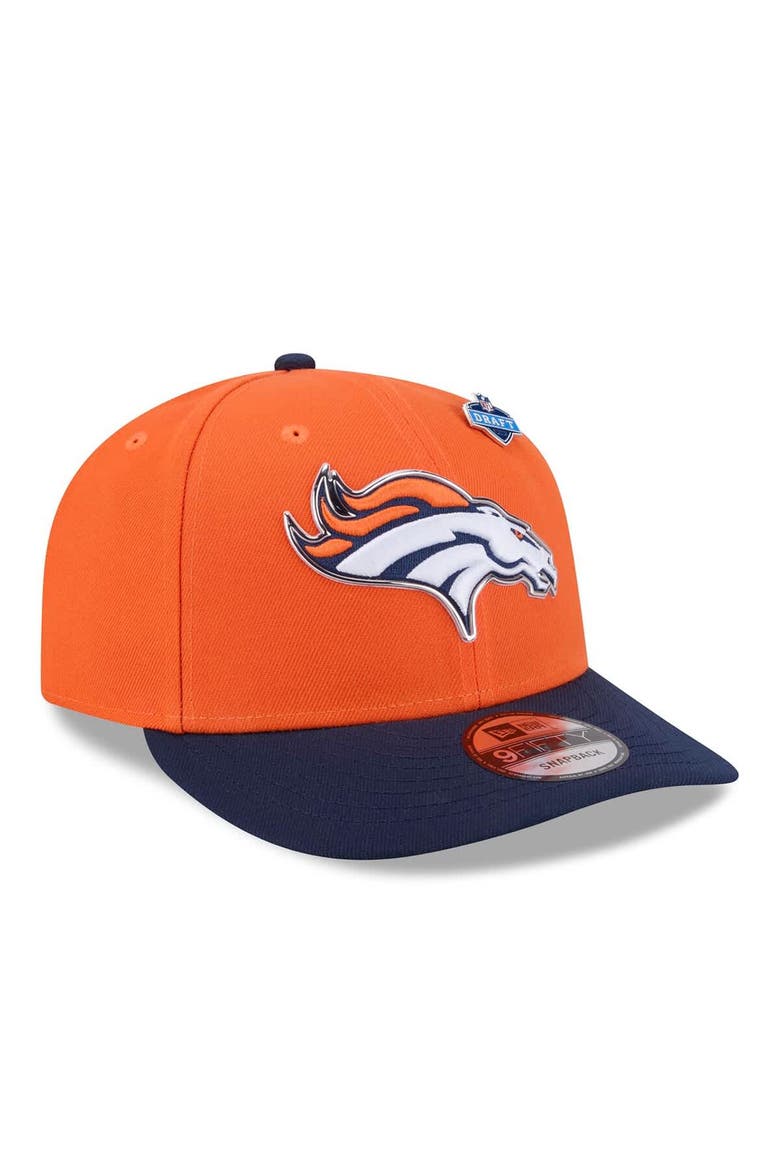 Men's New Era  Orange/Navy Denver Broncos 2026 NFL Draft On Stage Pre-Curved 9FIFTY Snapback Hat, Alternate, color, Orange