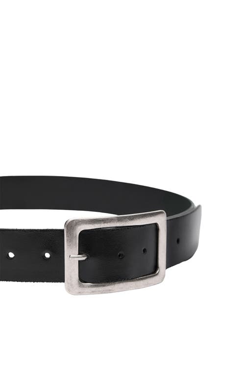 MANGO MANGO SQUARE BUCKLE LEATHER BELT