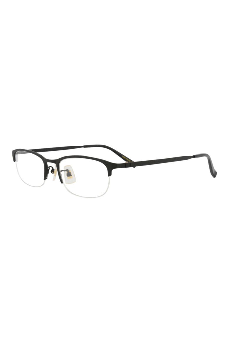 52mm Half Rim Rectangular Optical Glasses, Alternate, color, BLACK TRANSPARENT