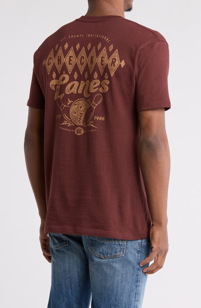 Vans Checker Lanes Graphic Tee, Alternate, color, Bitter Chocolate
