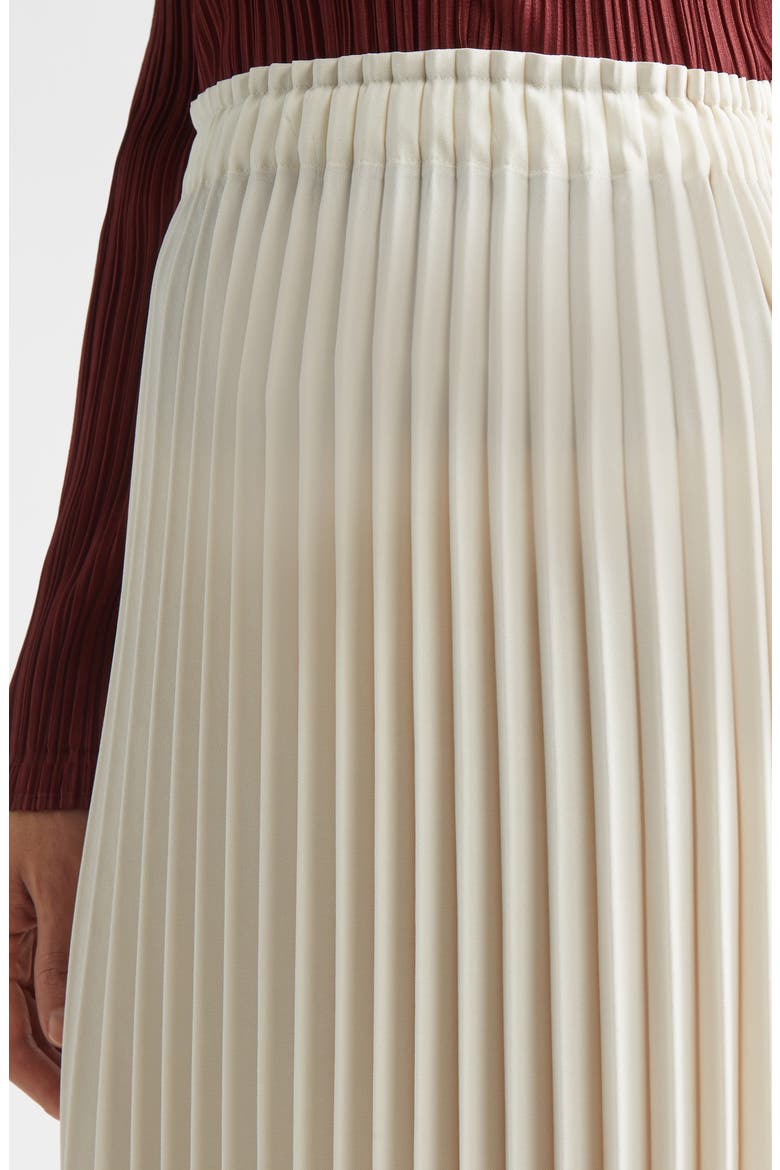 Circular Pleated Midi Skirt, Alternate, color, OFF WHITE