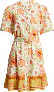 Sam Edelman Sunkissed Floral Puff Sleeve Belted Dress