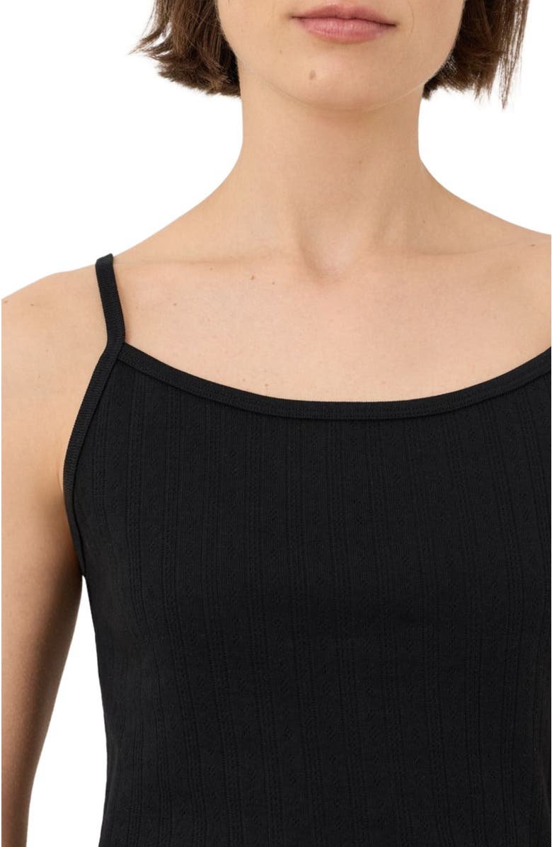 Pact Organic Cotton Pointelle Cami, Alternate, color, Black