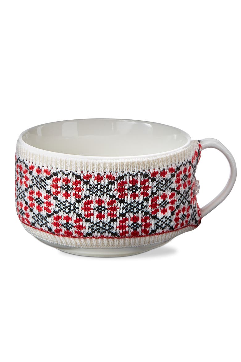 Winter Sketches Flower Sweater Mug Red Blue Bone China, Main, color, Multicolored