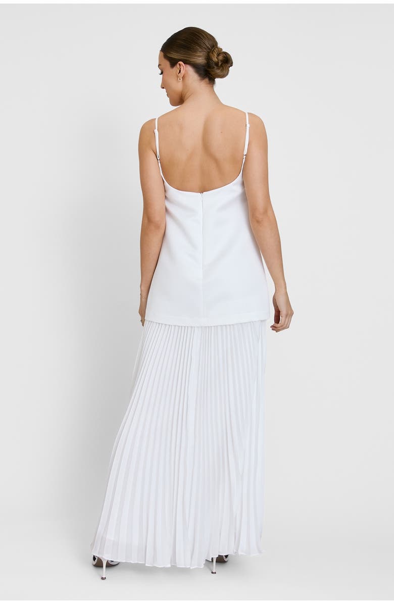 Six Stories Embellished Pearl Strappy Maxi Dress, Alternate, color, White