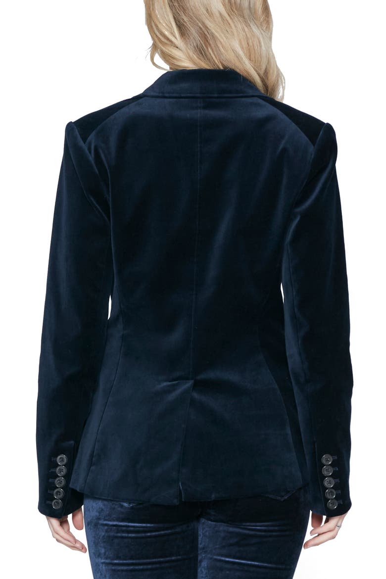 Chelsee Stretch Velvet Blazer, Alternate, color, DPNVY