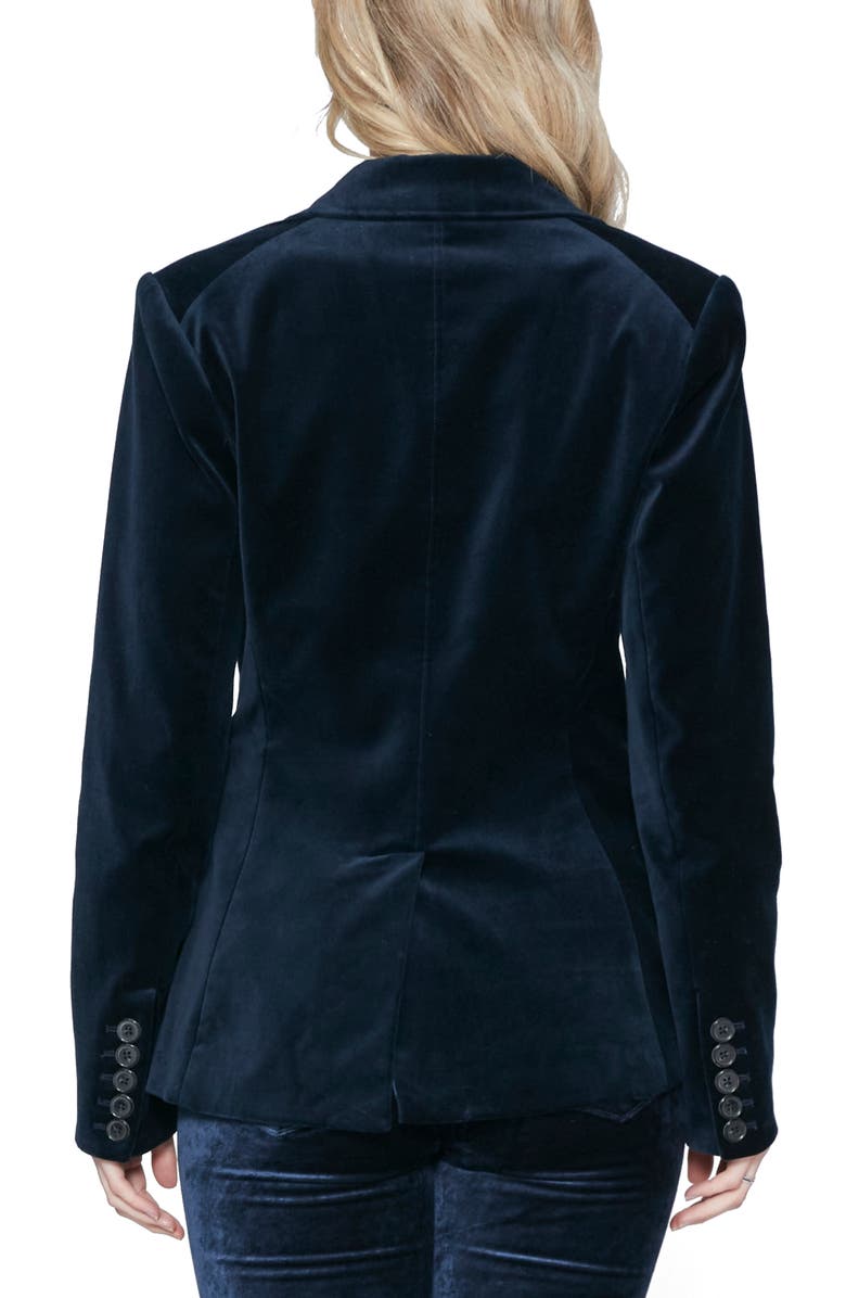 PAIGE Chelsee Stretch Velvet Blazer, Alternate, color, 