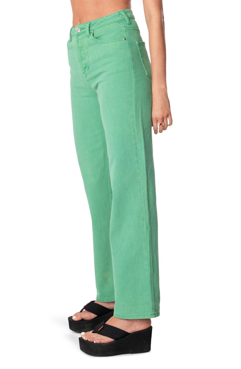EDIKTED Willa High Waist Wide Leg Jeans, Alternate, color, Green