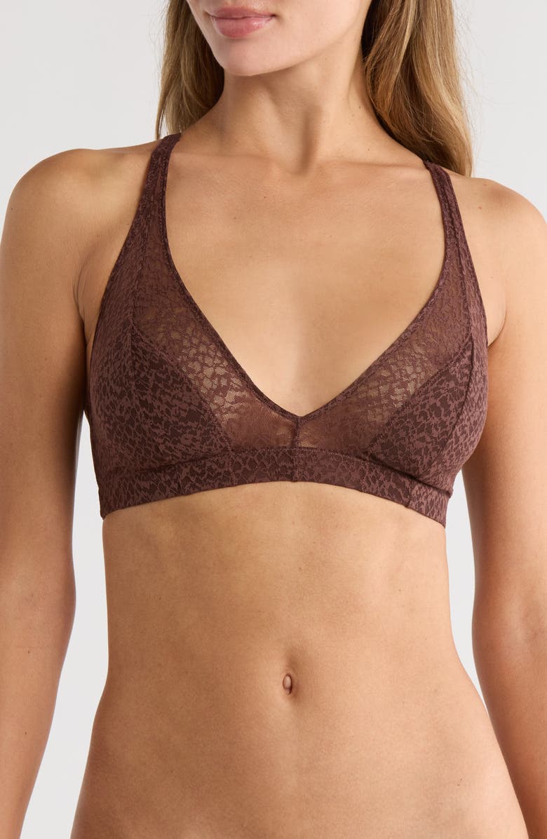 Natori Pretty Smooth Plunge Bralette, Main, color, Java