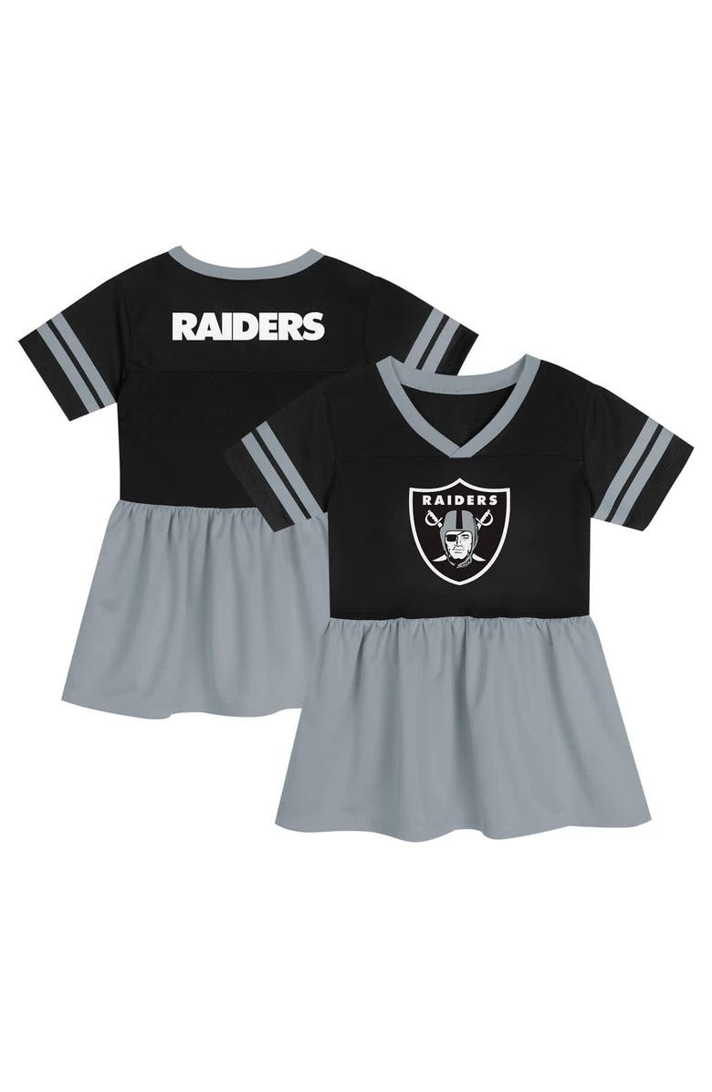 Outerstuff Girls Toddler Black Las Vegas Raiders Stadium Lights Fashion Jersey Dress, Main, color, Black