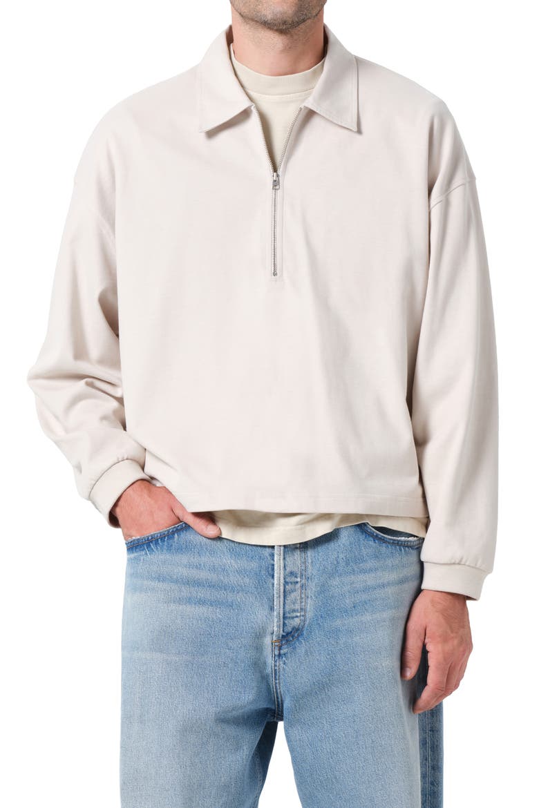 Darius Half Zip Polo, Main, color, SAND LIGHT BEIGE