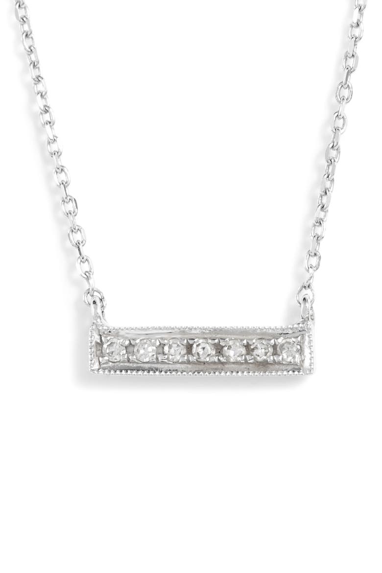 'Sylvie Rose' Diamond Bar Pendant Necklace, Main, color, WHITE GOLD