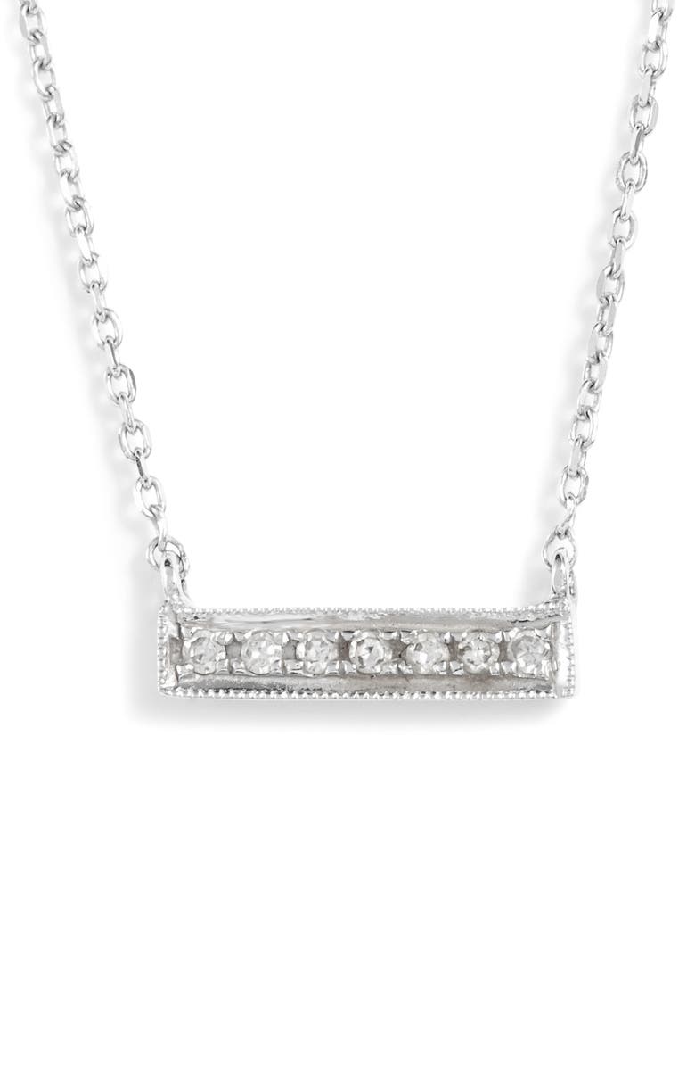 Dana Rebecca Designs 'Sylvie Rose' Diamond Bar Pendant Necklace, Main, color, White Gold