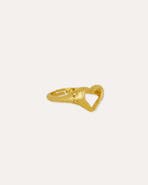Ottoman Hands Outline Heart Stacking Ring