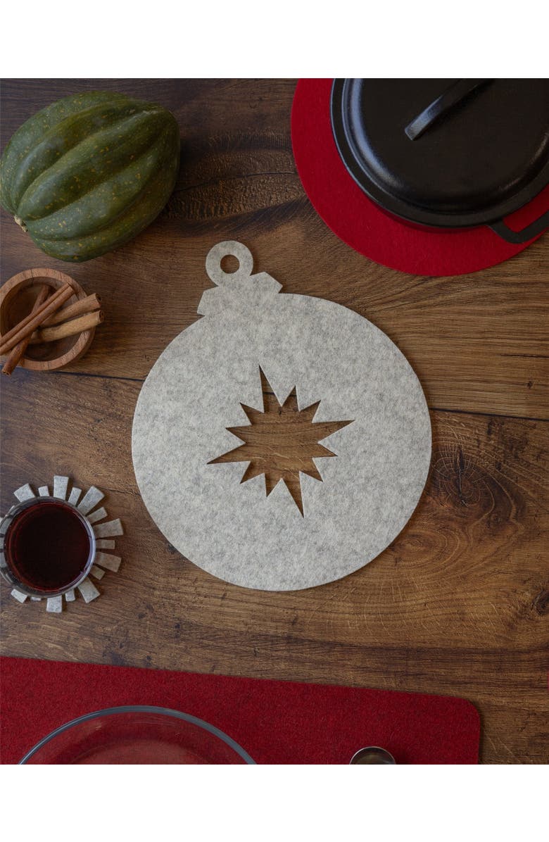 Graf Lantz Merino Wool Bauble Trivet, Alternate, color, Heather White