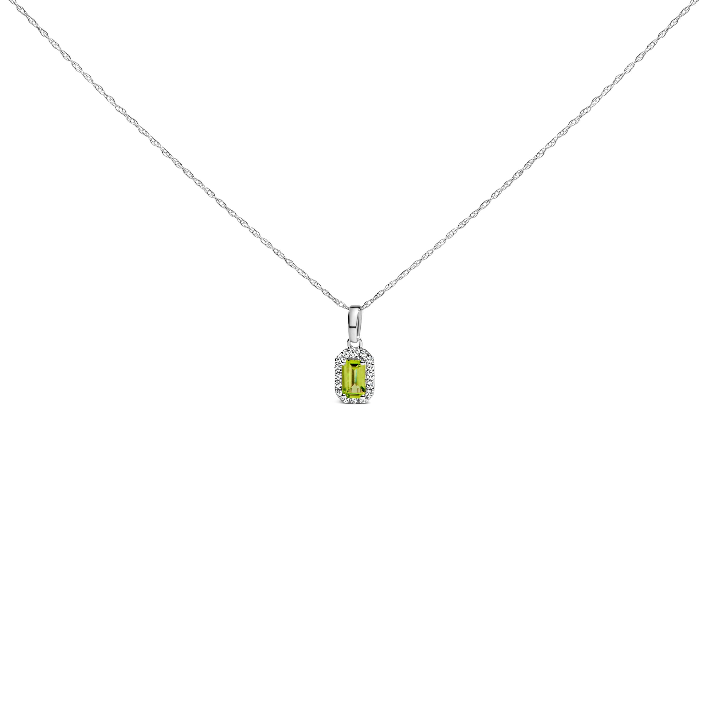 selected Green Peridot | White