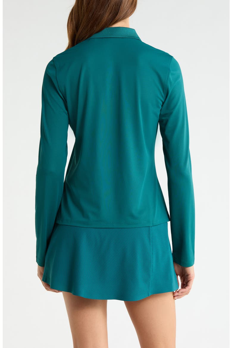 Icon Long Sleeve Performance Polo, Alternate, color, MARINE TEAL