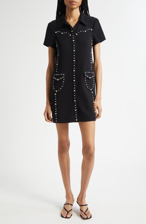 Cinq À Sept Stud-embellished Mini Dress In Black