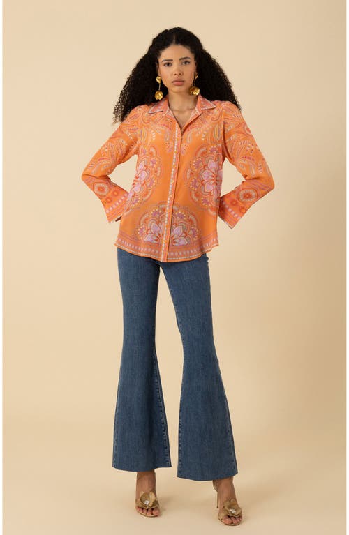 Hale Bob Lara Silk Top In Orange
