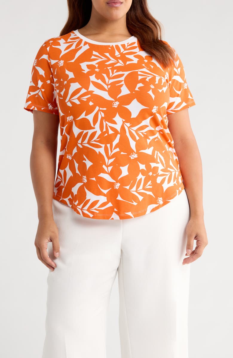 Universal Standard Tee Rex Tee, Main, color, Petal Print In Arancia