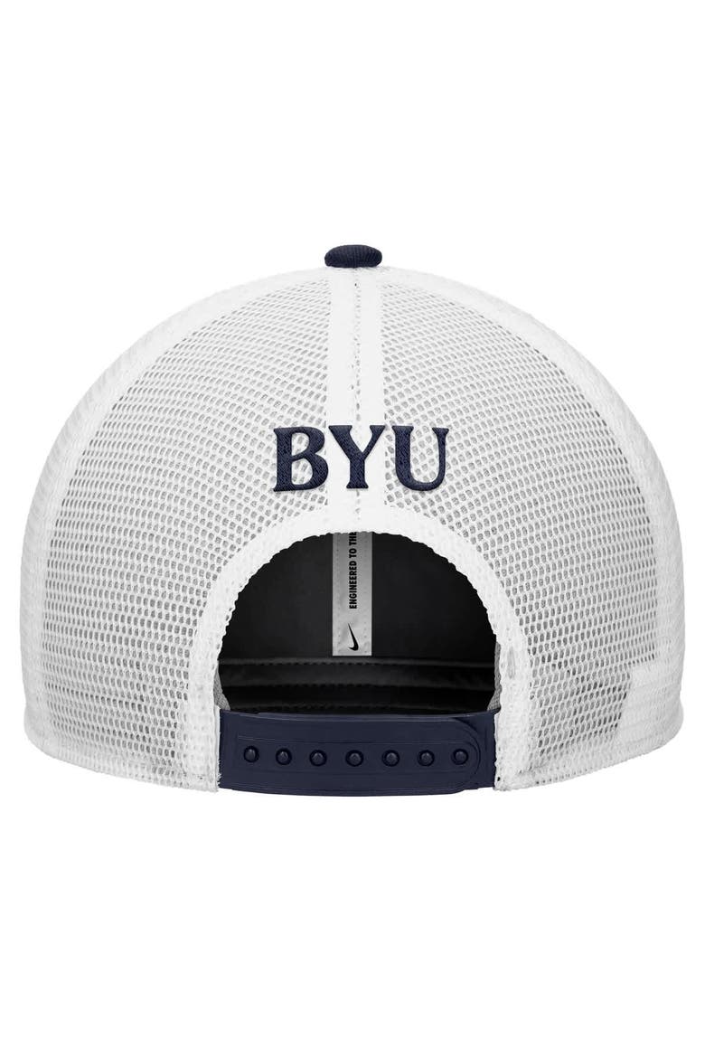 Men's Nike Navy BYU Cougars Rise Trucker Dri-FIT Adjustable Hat, Alternate, color, Navy