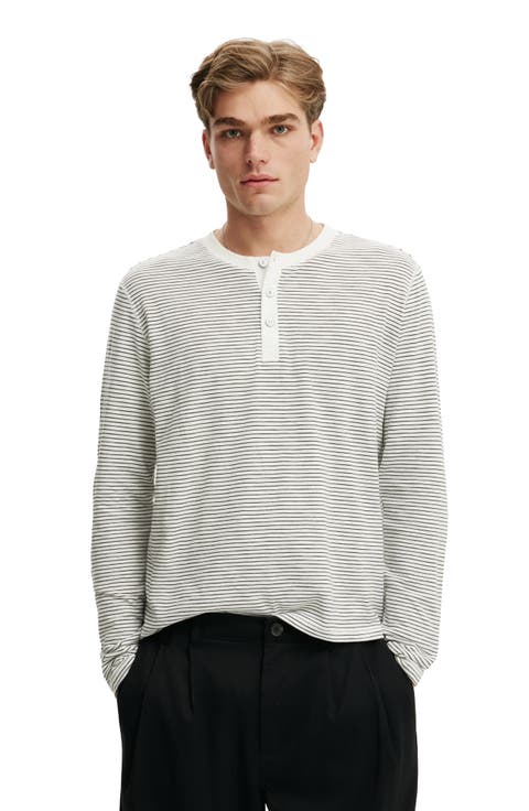 Men's Fitted Henley Long Sleeve T-Shirt