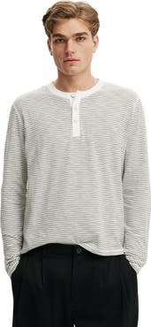 Cotton On Men's Fitted Henley Long Sleeve T-Shirt