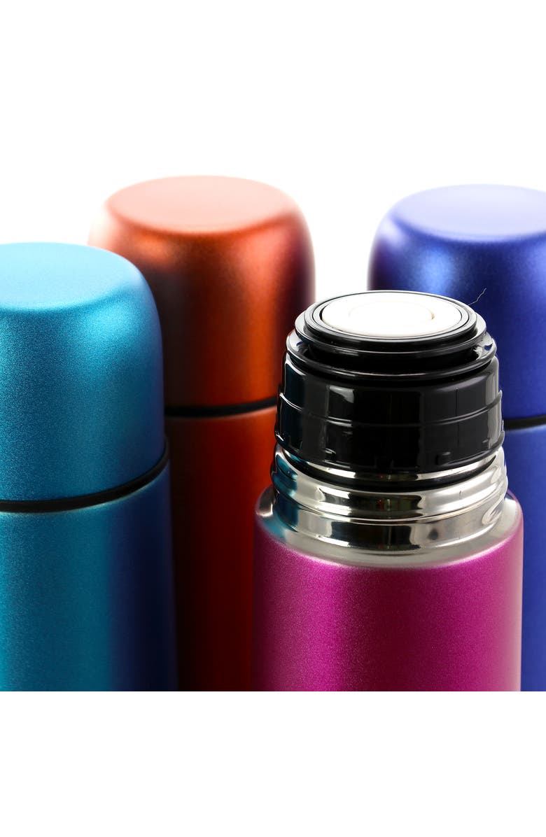 MR COFFEE Luster Javelin 4 Piece 16 Ounce Stainless Steel Thermal Travel Bottle Set, Alternate, color, Blue