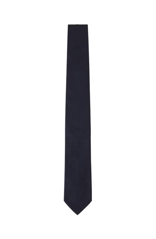 Lanvin Plain Silk Pique Tie In Black