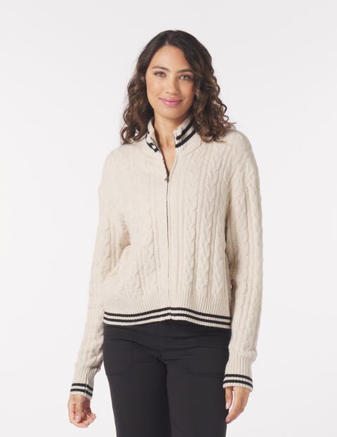 Leisure Cable Knit Zip Up