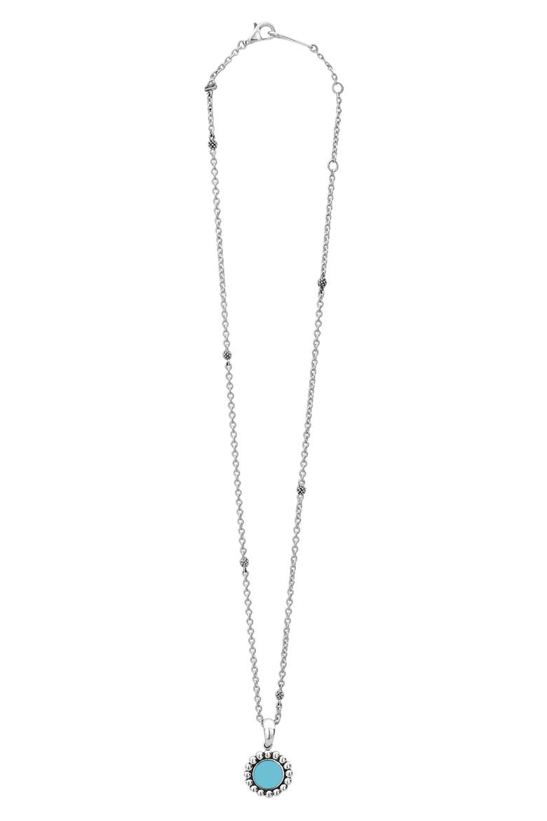 Maya Blue Ceramic Pendant Necklace, Alternate, color, SILVER